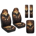 thumbnail image 7 of Xoenoiee Eagle Cross Fire Print 5PCS Faux Leather Cars Accessories for Women, Auto Safety Shoulder Pad Armrest Seat Box Cover Universal Fit Most Vehicles, 7 of 7
