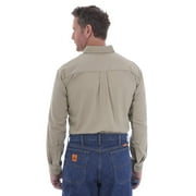 Wrangler Men's Riggs Workwear FR Flame Resistant Solid Shirt, Spruce - REG L