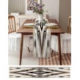 thumbnail image 3 of Black Brown White Aztec Table Runner-Cotton Linen- 90 Inch Holiday Dresser Scarves, Southwest Geometric Ethnic Boho Tablerunner for Kitchen Coffee/Dining Bedroom Living Room Dinner Scarf Décor 13x90, 3 of 9