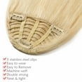 thumbnail image 3 of Benehair 100% Remy Human Hair Extensions Clip In Thick Neat Bangs Front Fringes Hairpiece Remy Hair Straight Woman Blonde 3 Clips, 3 of 10