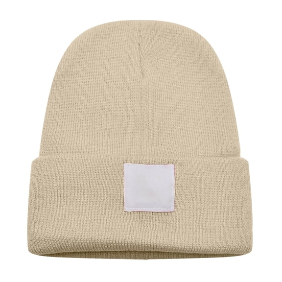 Winter Hats for Men&Women Lightweight Thick Ear‑covering Elastic Knit Hat Fashionable Hats Beige
