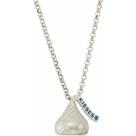 Hershey's Kisses Women's Sterling Silver Small Flat Back Pendant, 16 with 2 Extension