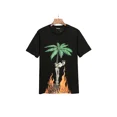 thumbnail image 3 of Palm Angels-Camiseta holgada de algodón para hombre y mujer, camisa con estampado de letras traseras abstractas, Tops informales de tendenciaBlanco, 3 of 5