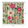 thumbnail image 5 of Boho Floral Shower Curtain 72x72 Inches - Tropical Leaves, Vintage Botanical Print, Waterproof Fabric for Chic Bathroom Decor, Modern Farmhouse & Bohemian Style, 5 of 5