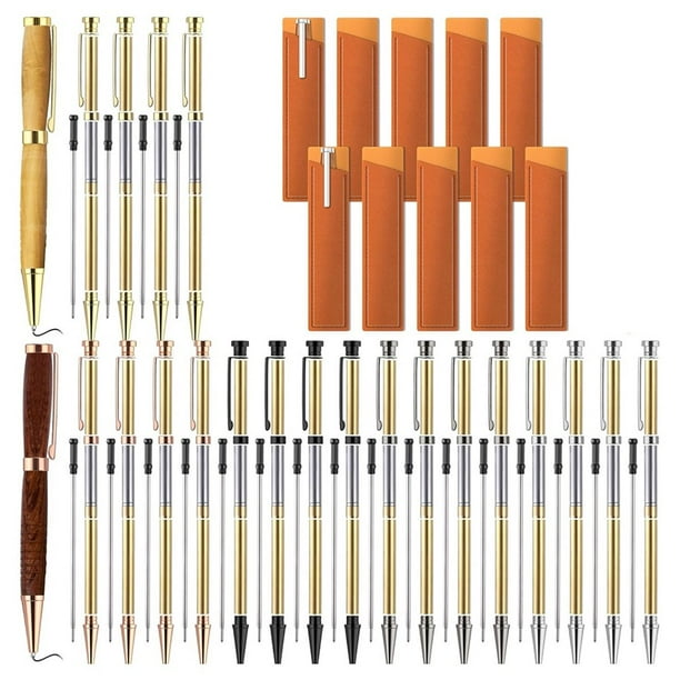 10 Juegos de Kits de Bolígrafos para Torneado de Madera, Suministros para Proyectos, Incluyendo Kits de Bolígrafos Delgados de 7 mm para Torno, Paquete de Manualidades DIY A