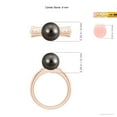 thumbnail image 5 of ANGARA Tahitian Cultured Pearl Ring with Flush-Set Diamonds in 14K Rose Gold for Women | June Birthstone, Birthday, Anniversary, Jewelry Gift for Women | Pearl Ring, 5 of 9