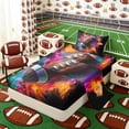 thumbnail image 2 of Erosebridal Colorful Fire Football Twin Sheet Sets, Sport Bedding for Boys and Men, 3 Pieces, 1 Flat Sheet, 1 Fitted Sheet and 1 Pillowcase, 2 of 6