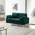 thumbnail image 2 of Chenille Loveseat,Transitional Diamond Tufted 2 Seater Couch,Fabric Upholstered Loveseat Sofa with Sturdy Metal Legs and 2 Arm Pillows,Deep Seat Sofa Couch for Living Room Bedroom Office,Green, 2 of 7