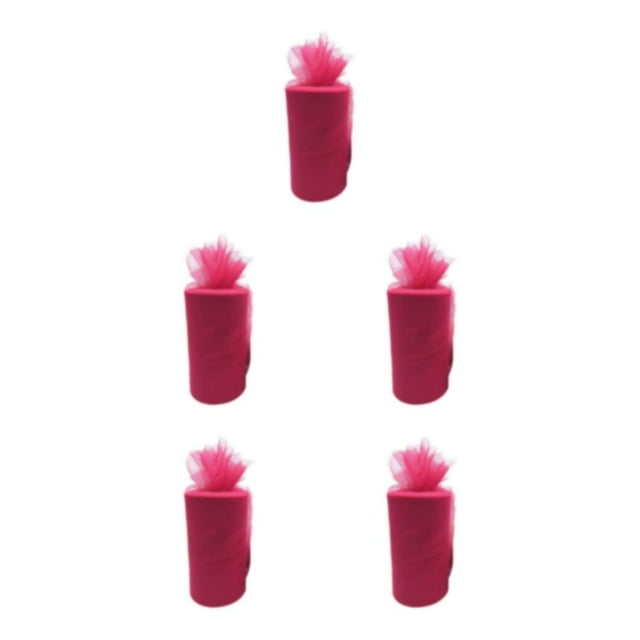 Decodeary Décorations de Fête de Mariage Faciles à Nettoyer Rouleau de Tulle Durable et Fiable Ruban de Mariage Blanc rose Rouge 5ensemble