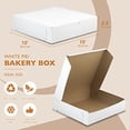 thumbnail image 4 of [25 Pack] White Pie Boxes 10x10x2.5" Square Bakery Boxes for Cookies, Cheesecake, Chocolate Covered Strawberries, Dessert, Macaroon, Bread Bulk Paper Cardboard Sweet Boxes for Surprises and Pastries, 4 of 6