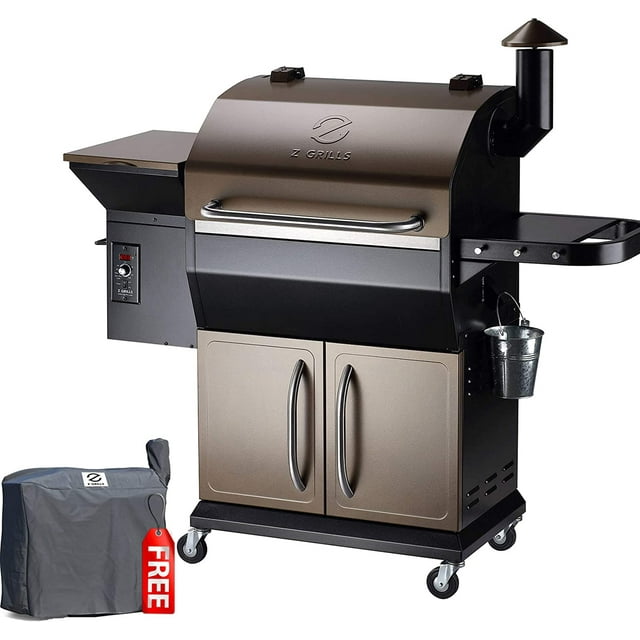 Z GRILLS 1000D Smart Wood Pellet Grill 8 in 1 Outdoor BBQ Smoker 1060 SQ Inches Cooking Area with Cabinet Barbecue Grill Bronze
