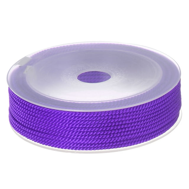 Unique Bargains Twisted Nylon Twine Thread Beading Cord 2mm 13M/43 Feet Extra Strong Braided Nylon String, Purple