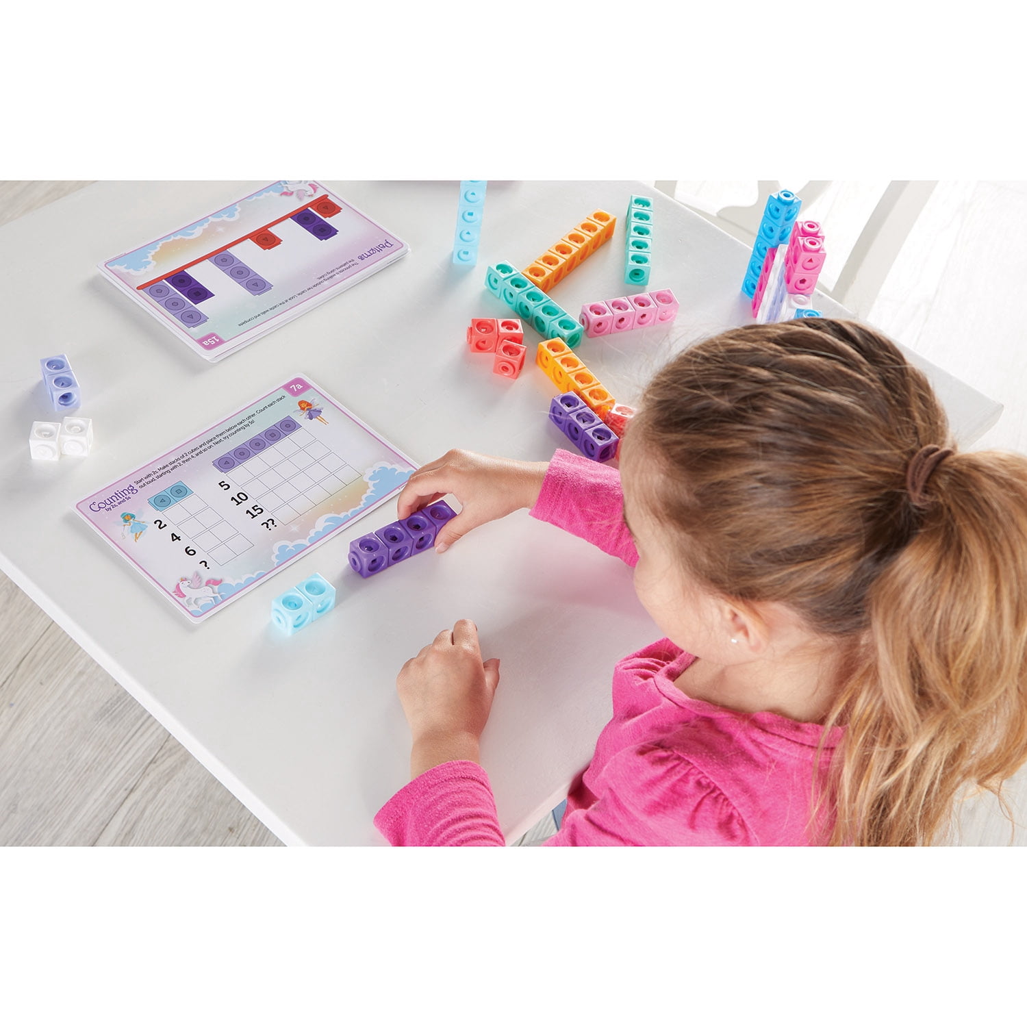 Learning Resources Mathlink Cubes Kindergarten Math Activity Set Fantasticals - 115 pieces, Boys and Girls Ages 5+ STEM Activities for Kids, Math Games