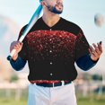 thumbnail image 4 of Fotbe Red Glitter1 Baseball Jersey Shirt for Men and Women, Casual Short Sleeves Button Down T-Shirt-XX-Large, 4 of 9