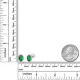 thumbnail image 6 of Gem Stone King 10K Solid Gold Post & Sterling Silver Green Nano Emerald and Lab Grown Diamond Halo Earrings for Women | 1.02 Cttw | Gemstone May Birthstone | Oval 6X4MM, 6 of 6