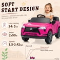 thumbnail image 5 of UBesGoo Licensed Lexus 24V Powered Ride on Car Toy for Kids, Electric Car with Remote Control, LED Lights, Bluetooth, Age 3+, Pink, 5 of 8