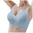 thumbnail image 2 of BYHONG Women's Ice Silk Seamless Cold Feeling Thin Soft Support Breathable Comfortable Bra Fixed Underwear Bras for Women Light Blue L, 2 of 9