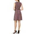 thumbnail image 4 of MODA NOVA Juniors Houndstooth Plaid Above Knee Sleeveless Fit and Flare Dress, 4 of 8