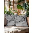 thumbnail image 2 of Outdoor Pillows Waterproof, Marble Grey Bedding Throw Pillows with Insert for Couch Sofa Bed, Modern Abstract Ink Painting Luxury 16x16 Inch Pillowcases Decorative Camping Patio Pillow Set of 2, 2 of 8