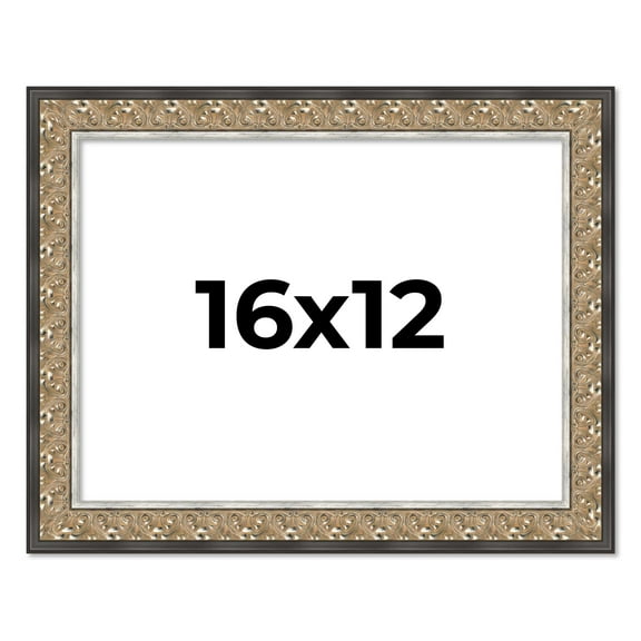 16x12 Frame Silver Real Wood Picture Frame Width 1.75 Inches | Interior Frame Depth 0.5 Inches |
