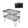 thumbnail image 4 of Mesa de Malla para Parrilla, Mesa de Barbacoa, Escritorio de Malla para Fiesta, Carbón, Mesa de Malla Plegable Multifuncional de Acero para Barbacoa Mesas de 2 piezas, 4 of 8