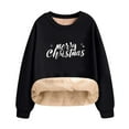 thumbnail image 2 of Antqov Fleece Sweatshirts for Women, Christmas Print Crewneck Pullover Oversized Long Sleeve Tops, Fall Winter Party Fashion Funny Comfy Warm Casual Sweatshirt, 2 of 6