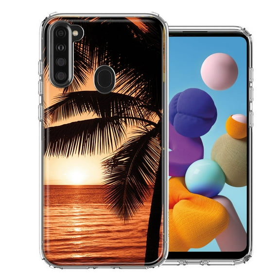 MUNDAZE For Samsung A21 Paradise Sunset Design Double Layer Phone Case Cover