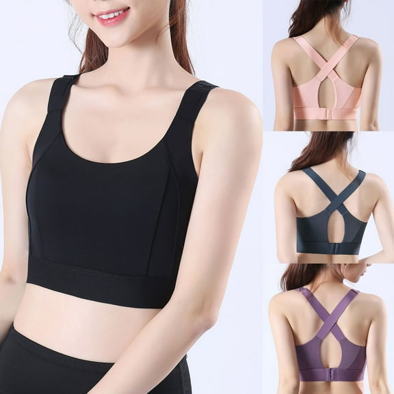 WRKEKC Wireless Bras for Women, Womens No Underwire Bras, Women's Sports Yoga Bra Shockproof Fitness High Strength Big U Back Yoga Tank