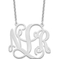 thumbnail image 1 of Sterling Silver Silver/Rhodium-Plated Large Polished Cut Out Monogram Necklace Made In United States xna502ss, 1 of 5