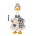 thumbnail image 3 of 23 Inch Porch Goose Outfit Winter Knit Dress with Blue Plaid Beanie and Scarf for Outdoor Christmas Holiday Front Porch Decoration, 3 of 7