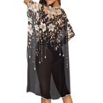 thumbnail image 4 of HELLHERO Pearl Floral Bathing Suit Cover Up High Quality Fabrics Casual Long Fashion Free Size Long Kimono Swimsuit Cover Up for Wife, 4 of 6