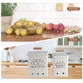 thumbnail image 7 of Pethiy 2-Piece Metal Potato Onion Storage Set, Kitchen Vegetable Bins with Aerating Holes & Lids, Pantry Organizers for Long Shelf Life - White, 7 of 7