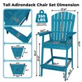 thumbnail image 3 of Chaises Adirondack Hauteur Bar d'Extérieur avec Plateau de Raccord, Ensemble de 2 Chaises de Balcon pour Terrasse, Patio, Cour Arrière, Chaises Adirondack Hautes avec Trou pour Parasol, 3 of 8