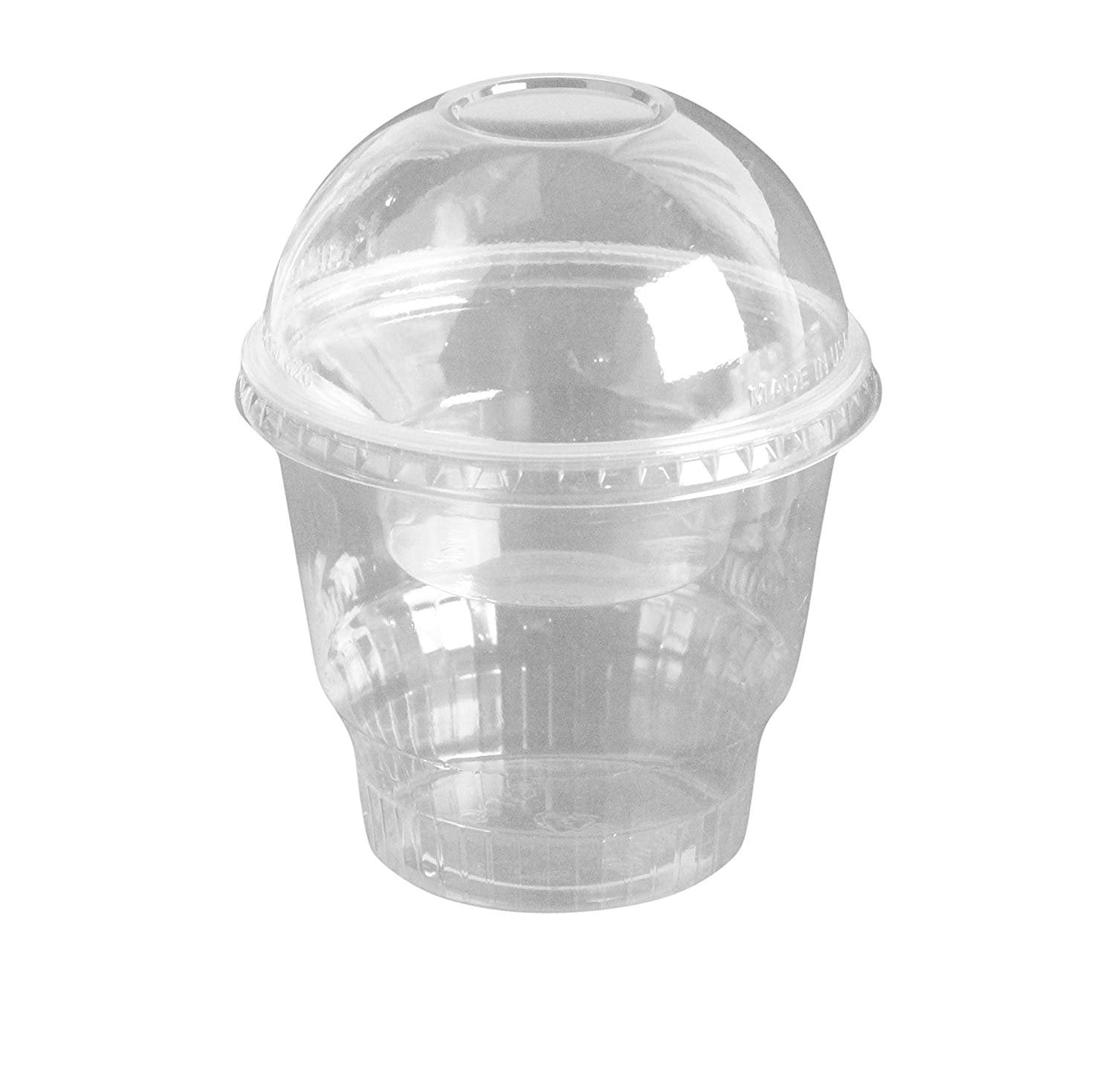 Dome Lid Flat Lid Pack of 25 Clear 4-Piece Plastic 9 oz Parfait Cup w/ Insert 
