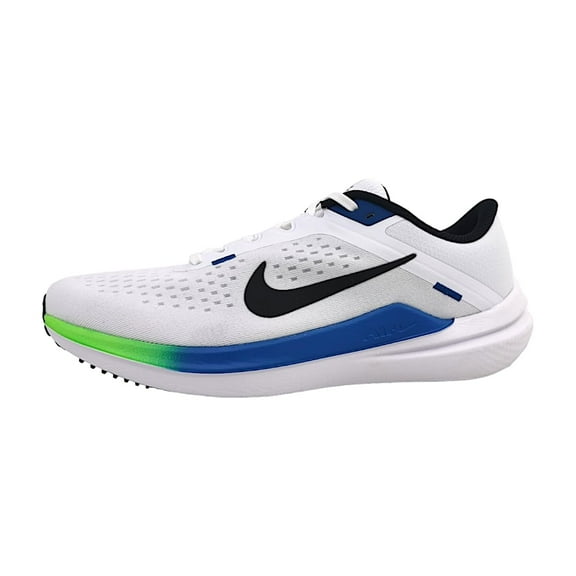 Nike Winflo 10 Men's Road Running Shoes (DV4022-103, White/Star Blue/Green Strike/Black) Size 10