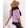 thumbnail image 2 of Jersey Goranbon Puff de manga corta para mujer, color lila, 2 of 6