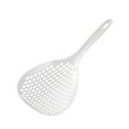 thumbnail image 3 of Long Handle Strainer Spoon Basdi Slotted Pasta Strainer Spoon - Long Handle Food Drainer Shovel for Kitchen Cooking | Heat-Resistant Plastic, Easy Grip, Perfect for Noodles and Vegetables, White, 3 of 5