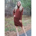 thumbnail image 5 of LANPULUX Sweater Dresses Long Sleeve Dresses for Women Brown Turtleneck Sweater Dresses Knit Dresses Ribbed Dresses, 5 of 9