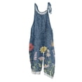 thumbnail image 2 of Iaqnaocc Jumpsuits For Women Plus Size Vintage Floral Print Sleeveless Jumpsuits Rompers Casual Adjustable Strap Jumpsuits Trendy Overalls Yellow M, 2 of 7