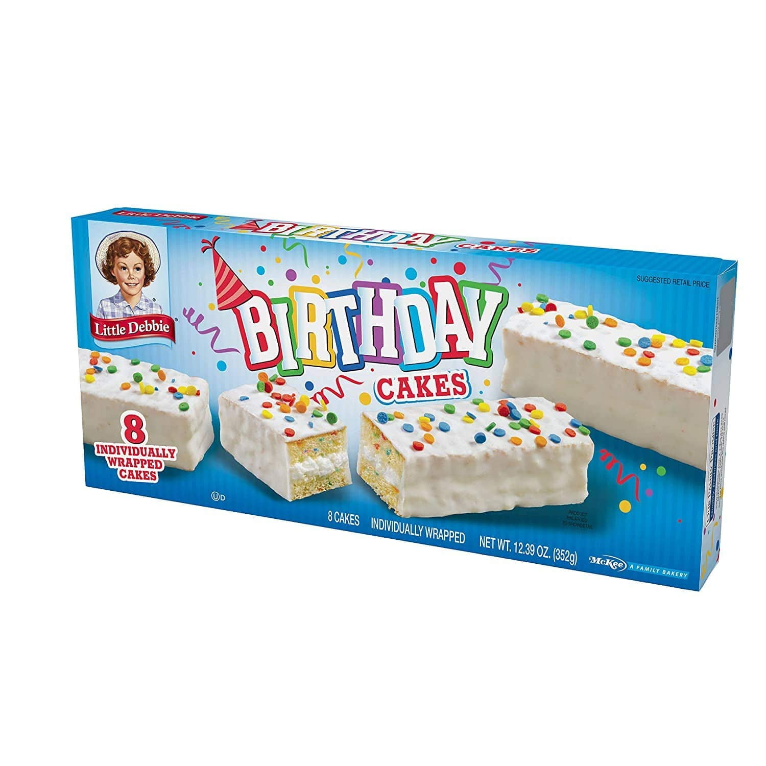 Little Debbie Birthday Cakes, 5 Boxes of 40 Individually Wrapped Cakes with Candy Confetti