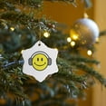 thumbnail image 7 of 3drose, Cute Smiling Face with Headphones, 3 inch Snowflake Porcelain Ornament, 7 of 7