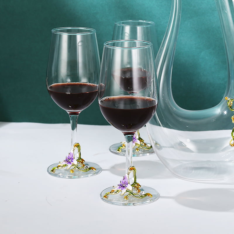 BTaT - Fancy Wine Glasses, Floral Wine Glass, Set of 2, Flower  Wine Glass, Decorative Wine Glasses, Wine Glass Floral, Decorated Wine  Glasses, Decorative Wine Glasses for Women, Christmas Gifts