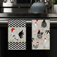 thumbnail image 7 of Sm:)e Geometric Grid Baking Cooking Chickens Kitchen Towels Dish Towels, 18x26 Inch Seasonal Leaves Decoration Hand Towels Set of 4, 7 of 7
