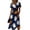 Blue, variant on Womens Halloween Midi Dresses Castle Pumpkin Short Sleeve Spooky Sundress Bat Witch Hat V Neck Funny Dresses, S