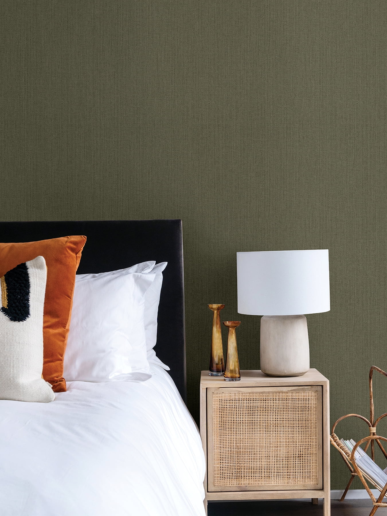 Advantage Hoshi Green Woven Wallpaper