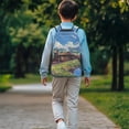 thumbnail image 3 of Uorisanigo 17 Inch Field Train Print School Backpack for Boys Girls 6-12 Year, Lightweight Casual Daypack for Elementary Kindergarten with Adjustable Padded Straps, 3 of 7