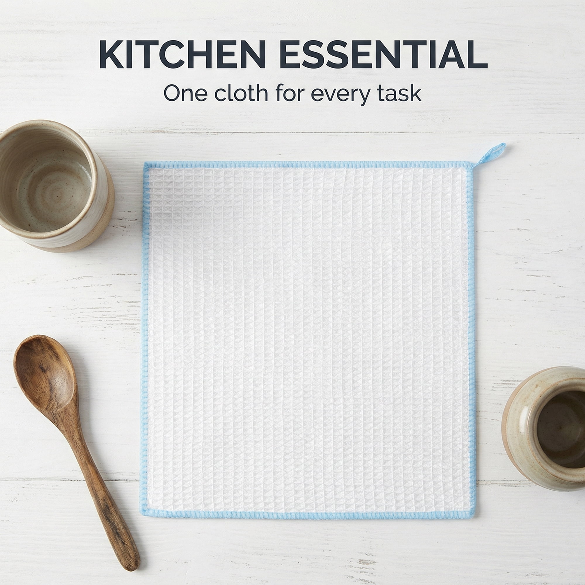 Unique Bargains Wood Fiber Kitchen Cleaning Dish Cloth 6 Pack Blue 12" x 12"