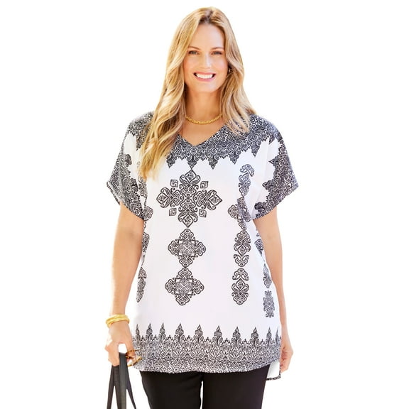 Catherines Women's Plus Size Dolman Sleeve Georgette Top