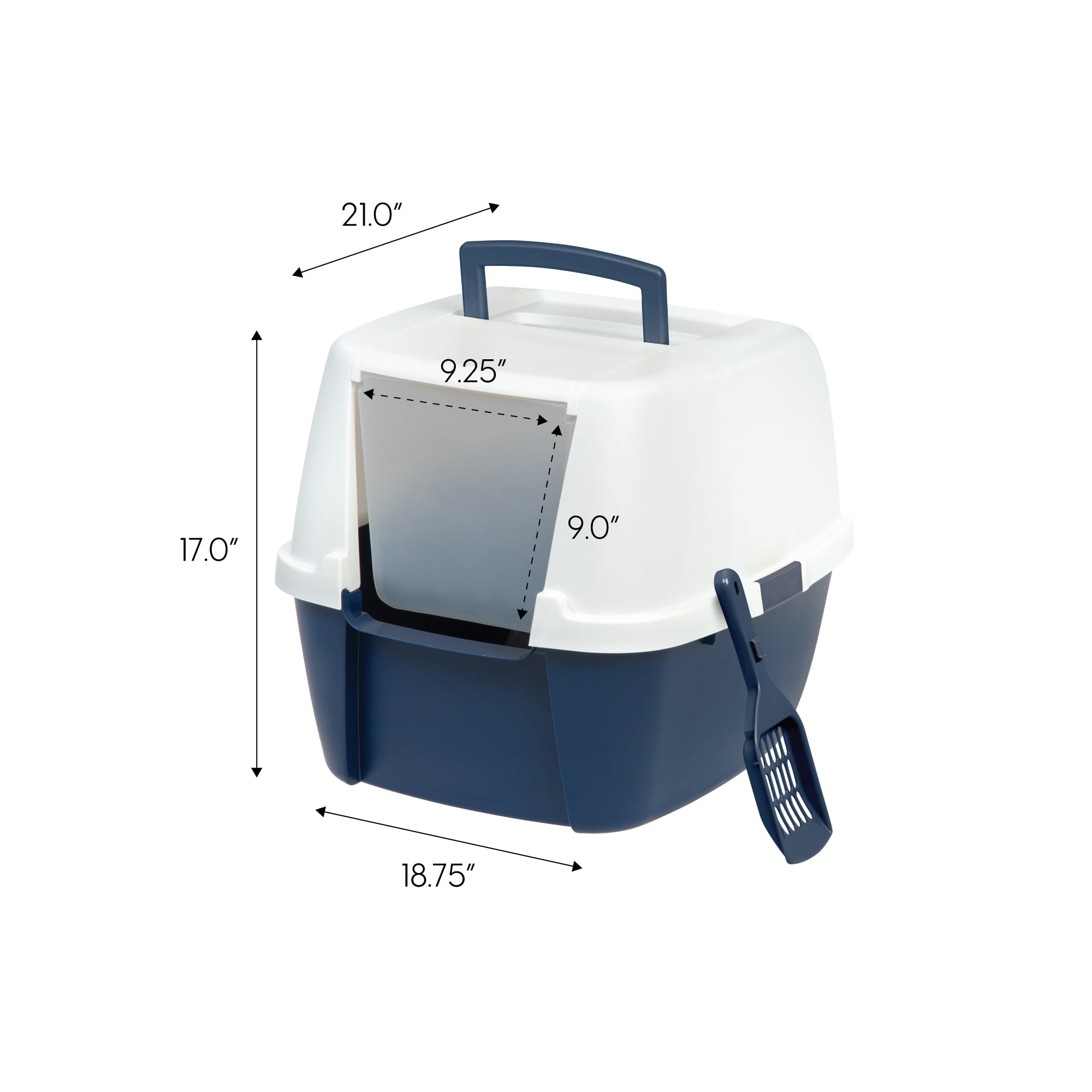 IRIS アイリス BOXI+BOXIlDVD IRIS Large Covered Cat Litter Box with Front Door Flap, Enclosed