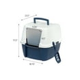 thumbnail image 6 of IRIS USA Jumbo Enclosed Hooded Cat Litter Box with Front Door Flap and Scoop, Navy, 6 of 9